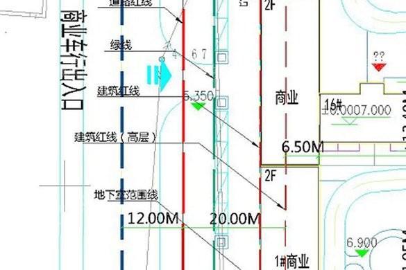 新潮崇文花园二期牟兴路上的商业车行出入口