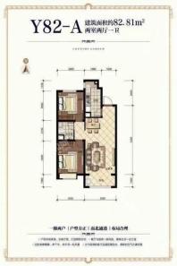 碧桂园时代城Y82-A户型 2室2厅1卫1厨