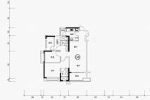 雅居乐万象郡8栋建面95平04户型 2室2厅2卫1厨