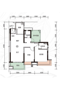 清远保利春晓3栋05单元95平户型 3室2厅1卫1厨