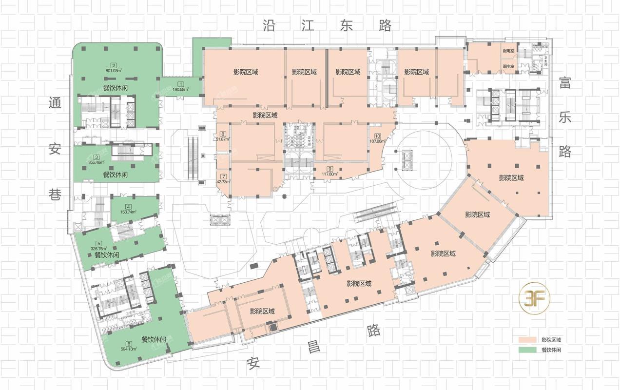 富临时尚天街商铺3F平面图