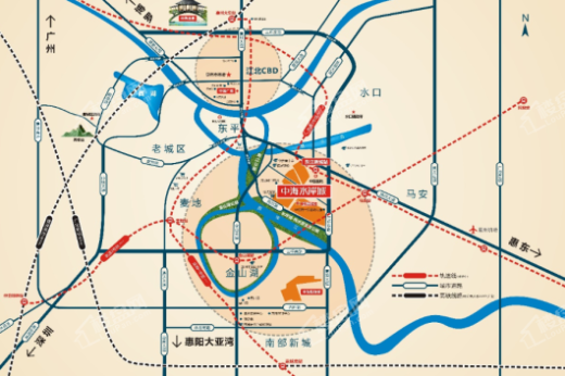 中海水岸城花园交通图