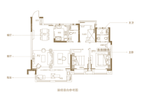 新城·悦隽九里125平米户型 4室2厅2卫1厨