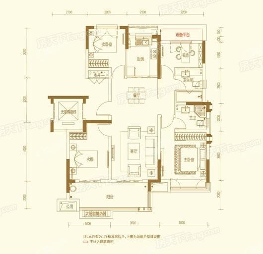 谊华雍景府项目B1户型 4室2厅2卫1厨