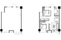 公园道公寓户型建面78.46平 2室2厅1卫1厨