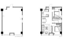 公园道公寓户型建面88.89平 2室2厅1卫1厨