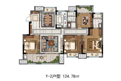 Y2户型 4室2厅2卫  建筑面积：约125m²