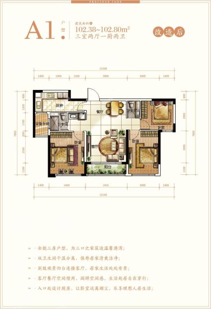 潭房中央公园A1户型图