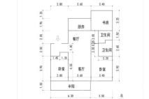 和平路万象府124㎡户型 3室2厅2卫1厨