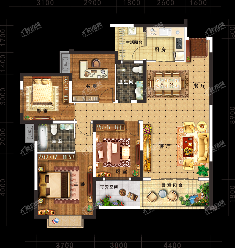 祥龙御府户型图_房型图_户型图大全-遵义楼盘网