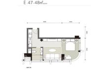 华联城市中心U舍E户型 1室1厅1卫