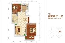新海佳园5#79平户型 2室2厅1卫1厨