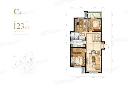 保利熙悦C4户型123平