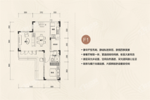 忠县恒大悦珑湾B户型F1层 3室2厅3卫1厨