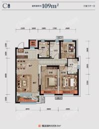 首开国风润城109平3室2厅2卫