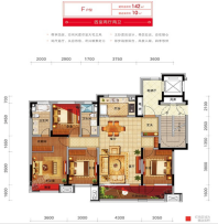 金科集美万象户型图142平4室2厅2卫