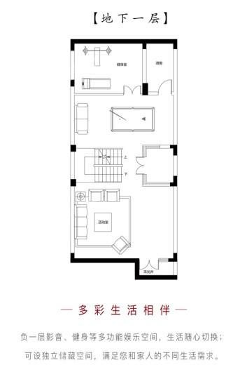 凯瑞国宝·红瞰联排中间户负一层 2室2厅3卫1厨