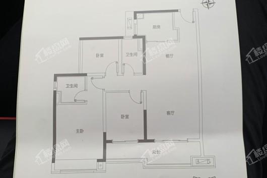 中国铁建领秀公馆B户型105㎡ 3室2厅2卫1厨