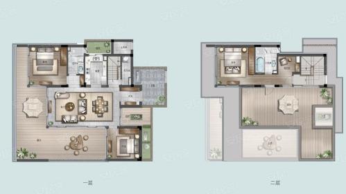 C户型 3室2厅2卫 建筑面积：约158m²