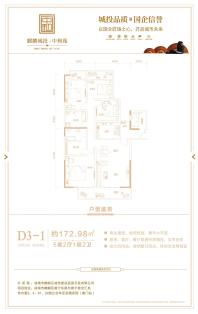 D3-1户型-五房两厅一厨两卫-172.98㎡