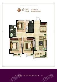 恒基御龙国际D户型 3室2厅1卫1厨