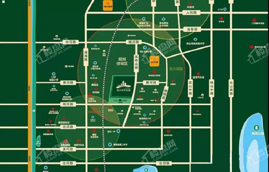 恒大中央公园交通图