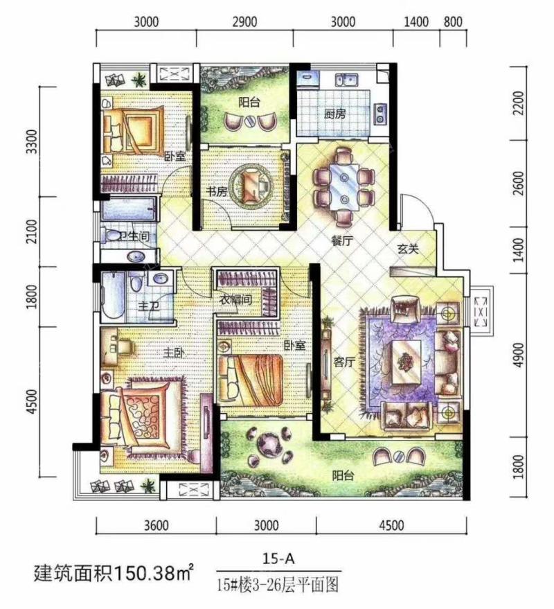 新景未来城150.38㎡户型图