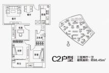 啟福城C2户型 3室2厅1卫1厨