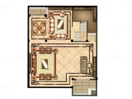 别墅户型 6室4厅3卫 建筑面积：约265m² 