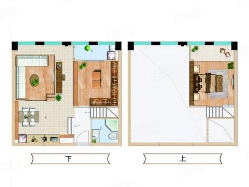 50㎡LOFT 开间 建筑面积：约50m²