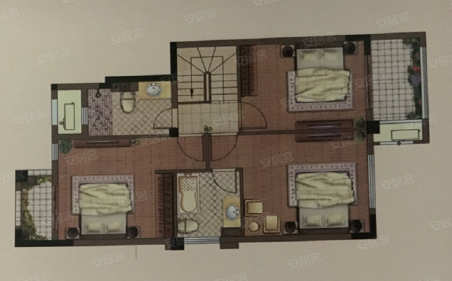 F 户型 3室2厅3卫 建筑面积：约160m²