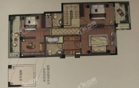 E户型 4室2厅3卫 建筑面积：约180m²