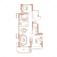 B1户型 2室2厅2卫 建筑面积：约98m²