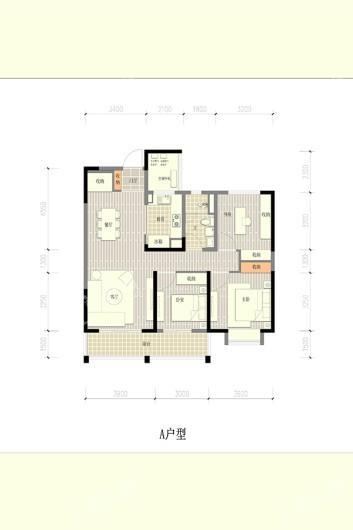 南通和风雅颂A户型 3室2厅1卫1厨