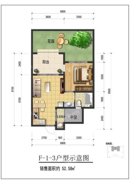 F-1-3户型示意图