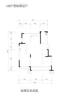 龙湖双珑原著洋房户型修改_129标准层-改造前(Y31-二单元0201)