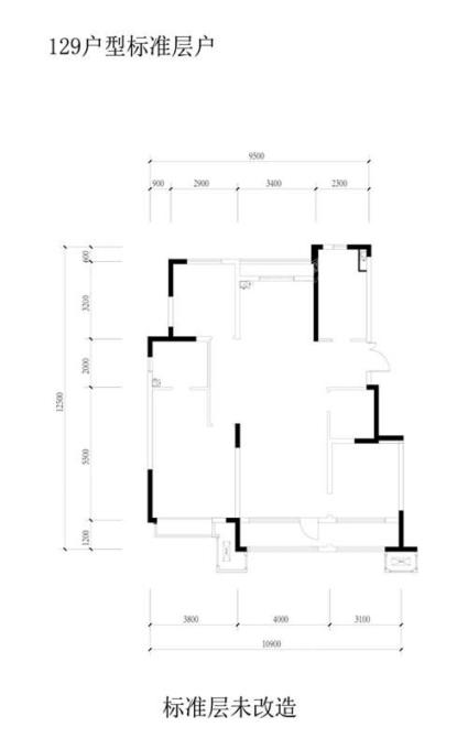 龙湖双珑原著洋房户型修改_129标准层-改造前(Y31-二单元0201)