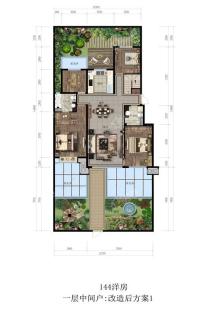 龙湖双珑原著144洋房一层中间户改造后方案1(Y31一单元0102)_副本