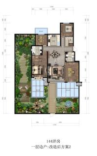 龙湖双珑原著144洋房一层边户改造后方案2(Y31-一单元0101)_副本
