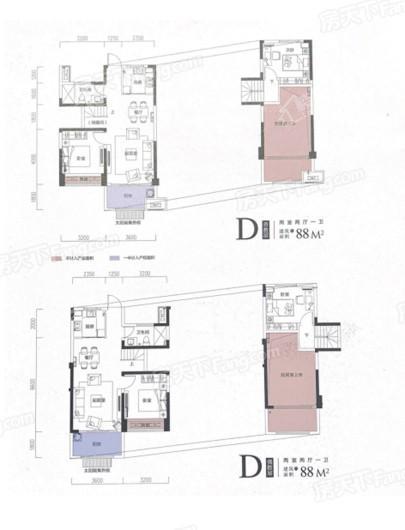 铜化·弘宇嘉玺D 2室2厅1卫1厨