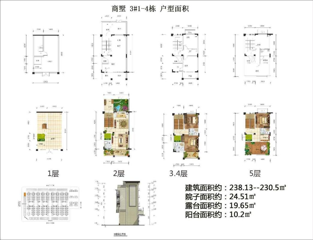 （商墅）3#1-4栋 六室两厅六卫一厨 238.13-230.5㎡