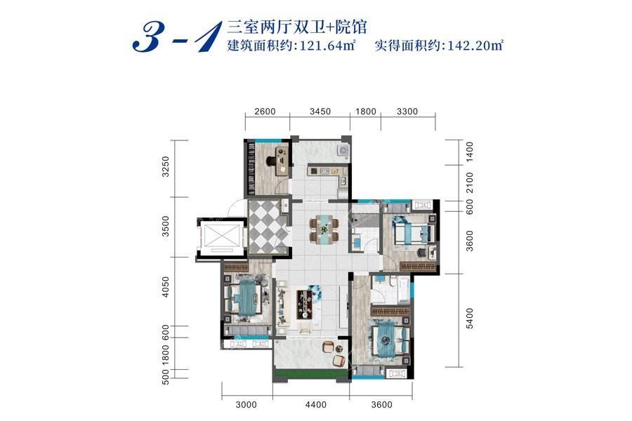 龙腾·通江府3-1户型