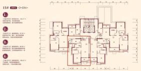 15#2建筑面积86.50平米两居-2室2厅1卫-86.5㎡