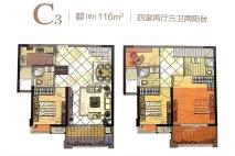 C3户型示意图（116㎡）