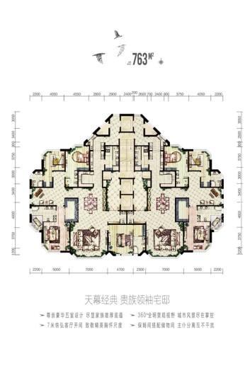 青雲763平米户型图 5室3厅4卫2厨