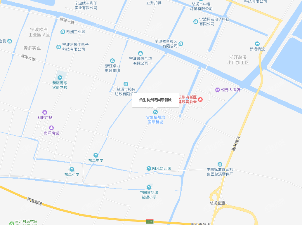 宁波合生杭州湾国际新城位置图