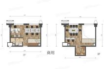 华润置地橡尚公馆公寓商住43平米户型图 1室1厅1卫1厨