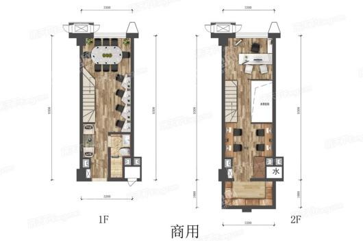 华润置地橡尚公馆公寓商用41平米户型图 1室1厅1卫1厨