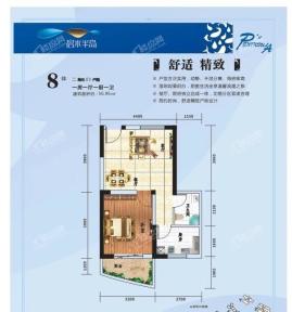 8#二单元03户型一房一厅建面56.96㎡