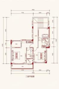 奥园英德心花小镇建面157平A2户型二层 3室2厅3卫1厨